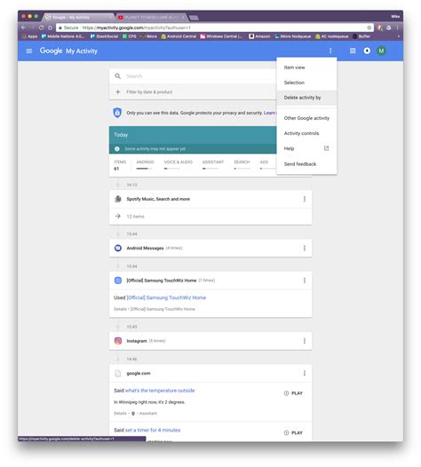 my google activity deleted.